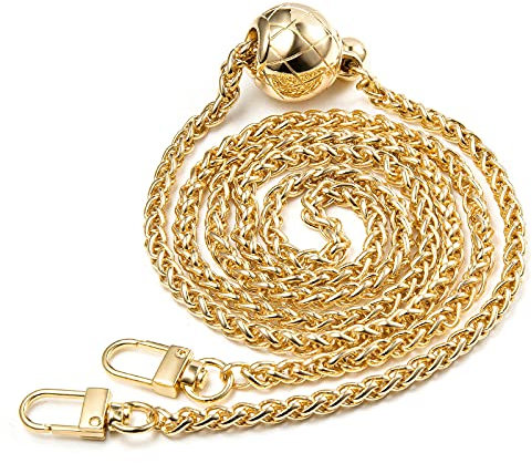 Diealles Shine Taschenkette Gold, 120CM Trageriemen Kette, Verstellbar Kettenriemen für Damen Taschen, Taschenhenkel Kette Gold für Handtaschen Umhängetasche