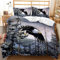 AOUAURO Bettwäsche 135x200 Adler Schnee Bettbezug Set 3D Bedruckte 3-Teiliges Polyester mit Reißverschluss 1 Bettbezug und 2 Kissenbezug 80x80cm 3 Stück Einzelbett