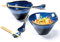 Henten Home Tazones Sopa, Tazón de Fideos Japoneses 900ml, Tazones Porcelana con Cuchara y Palillos, Tazón Ramen Japonés Juego de 2, para Fideos Asiáticos Udon Soba Pho - Azul