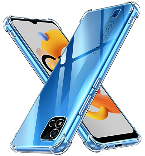 ivoler Klar Silikon Hülle für Realme C11 2021 mit Stoßfest Schutzecken, Dünne Weiche Transparent Schutzhülle Flexible TPU Durchsichtige Handyhülle Kratzfest Case Cover