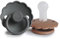 FRIGG Daisy Lot de 2 sucettes | Sucette en silicone | Sans BPA | Fabriqué au Danemark | Tétine Cerise Symétrique | (Graphite/Peach Bronze, Taille 2 (6-18 Mois))