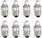 sourcing map E10 Screw Base LED Flashlight Bulbs DC 3V White Light Mini Lamps with Storage Box, 1 Set/8 Pack