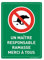 AUA SIGNALETIQUE - Panneau De Signalisation en PVC Rigide et Compact 1.5 mm. (143 x 200 mm, Un Maître Responsable Ramasse)