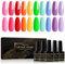 Shining She Neon Gel Nail Polish Set, 10 Colors Pink Red Orange Green Blue Purple Gel Polish Set Soak-Off UV/LED Lamp Nail Polish Gel for Women Nail Art Salon DIY Home, 8ML