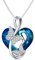 Flpruy Schmetterling Infinity Kette 925 Sterling Silber - Unendlichkeitszeichen Herz Blau Kristall Halskette Mit Geschenkbox - Schmuck Geschenke für Frauen Mädchen