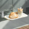 MEWOOFUN Foldable Cat Window Hammock Perch - Cat Window Bed with Powerful Suction Cup up to 18kg, Reversible Washable Cover Cat Hammock for Indoor Cats, White 54x30cm