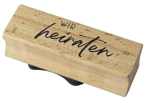 Artoz Stempel – Holzstempel – „Wir heiraten“ – 20 x 60 mm – Motivstempel zum Kartenbasteln für Einladungen zur Hochzeit oder Save the Date-Karten