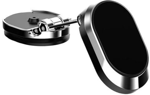 SolGlo 2023 Metall Klapp Handy Halterung Magnetische Anziehung Navigation Telefon 360 Mobile Rotierenden Rahmen ° Einstellbar D9A2 (Color : Silver)