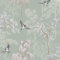 World of Wallpaper Japanese Garden Inspired Oriental Asian Themed Wallpaper for Living Room and Bedroom Cherry Blossom Trees and Oriental Birds - Sage Green 946102