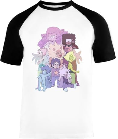 VENDAX Noi Siamo Le Gemme di Cristallo Unisex Maglietta da Baseball A Maniche Corte Uomo Donna Bianca Nera