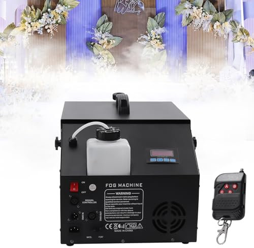 XUEMANSHOP Nebelmaschine, 1200W Bodennebelmaschine mit Fernbedienung, DMX512 Nebel Maschine Stage Effect Machine, 5000 CFM Bühnennebelmaschinen für Bars, Party Club DJ