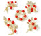 UR URLIFEHALL Lot de 5 broches en forme de feuille de fleurs rouges en strass pour vêtements, sacs, fêtes, cadeaux