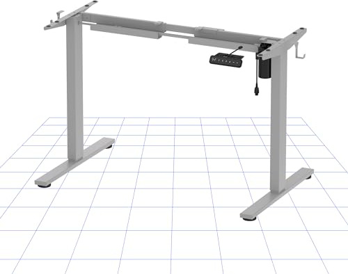 FLEXISPOT Höhenverstellbarer Schreibtischrahmen Elektrisch mit Leistungsstarkem Motor, 2 Beine, 4 Memory-Steuerungen, EN1 Basic (Grau)