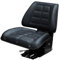 Siège tracteur universel en PVC noir - Siège pour tracteur avec dossier noir en acier et PVC pour machines, tondeuses, tondeuses, monte-charges, toritos