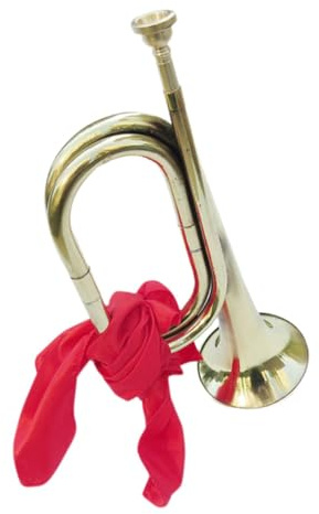 SHOWERORO Goldfarbenes Horninstrument aus Kupfer mit Komfortablem Griff und Kraftvollem Klang für Bands und Orchester Geeignet Musikinstrument für Teenager und Anfänger