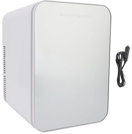 TOPINCN Mini Fridge, 10L Skincare Fridge for Bedroom, Portable Small Refrigerator for Car Office, Fast Cooling Portable Fridge Beverage Refrigerator Cooler for Makeup Skincare Beverages