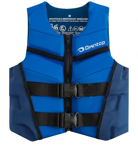 Owntop Junior Swim Vest, Buoyancy Aid Teens & Kids, Lightweight Neoprene Buoyancy Vest with Dual Adjustable Safety Straps for Swimming, Kayaking, Paddleboarding （Navy，M）