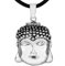 DonDon Herren Lederkette Leder Halskette 50 cm mit Edelstahl Anhänger Buddha