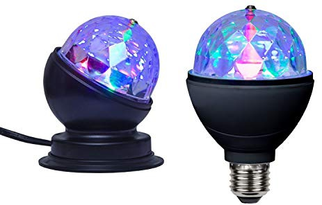 NETPROSHOP LED Rotierende Disco Kugel - Glühbirne E27 oder Lampe mit Anschlusskabel, Auswahl:Typ 1