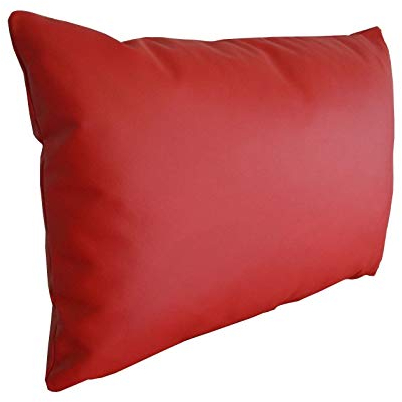 Quattro Meble Rot Echtleder Kissen Sofa & Stuhl Dekokissen Zierkissen Echtleder Rückenkissen Rindsleder Echt Leder Modell 1EL (35 x 35 cm)