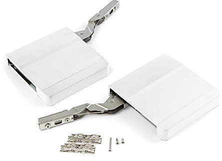 Emuca - Braccetto per anta sollevabile di mobile,Braccetto per ante a ribalta, forza 1.600-3.600, Acciaio e plastica,Bianco