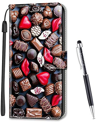 MadBee Custodia Compatibile con Huawei P Smart 2021 / Y7A, Portafoglio Creativo Colorato Libro Pelle PU Flip Caso Magnetica Supporto Cover per Huawei P Smart 2021 / Y7A (Cioccolato)