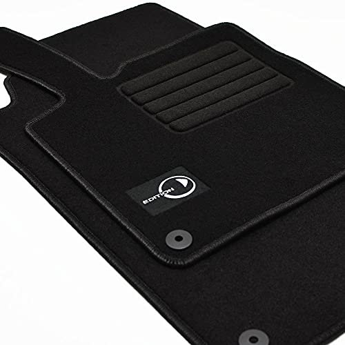 Mattenprofis Velours Logo Fußmatten kompatibel mit Smart Fortwo 451 ab Bj.2007-2014 sw, schwarz