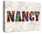 sky art Personalisierbarer Avengers Name Wort Kunstdruck Superheld Leinwand Gemälde Charakter Poster Kinder Aufkleber Vinyl für Jungen/Mädchen Schlafzimmer 30x40cm, Grau