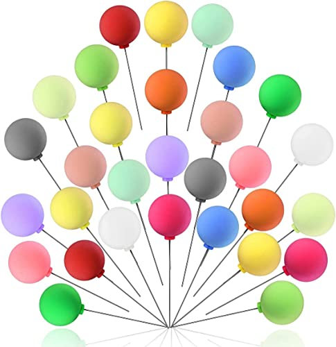 Unfuntly 30 Stück DIY Kuchen Topper Mini Bunte Ballon Cupcake Topper für Jubiläums Geburtstags Party Kuchen Dekoration