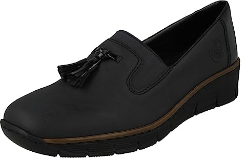 Rieker Ladies Tassel Detail Formal Shoe 53751-14 - Blue Synthetic - UK Size 8 - EU Size 42 - US Size 10
