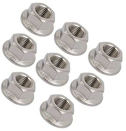 PATIKIL M12x1,25mm Passo Metrico Filo Fine Filo, 8pz 304 Inox Acciaio Esagonale Flange Dado