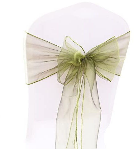 XIAOXIN 50 PCs/lot Chaise de Mariage décoration Organza Chaise Ceintures Noeud Bandes Chaise arcs pour pour fête de Mariage Banquet événement Chaise décors