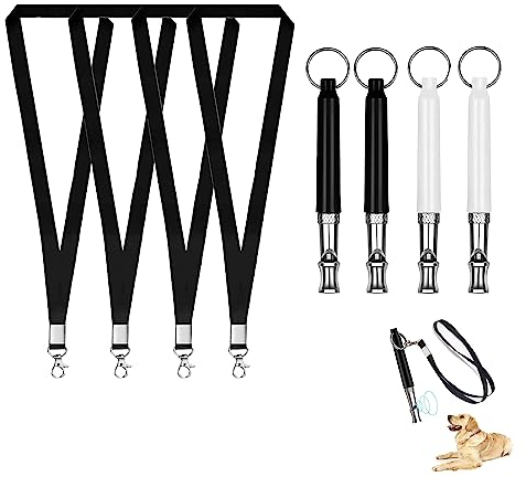 ZAHD 4 Stück Ultraschall Hundepfeife Hundepfeife Rückruf Hundepfeife - Hundepfeife Hochfrequenz Hunde Pfeife mit Lanyard für Hundeerziehung Hundepfeife, um Ihre Kommandos deutlich zu Machen
