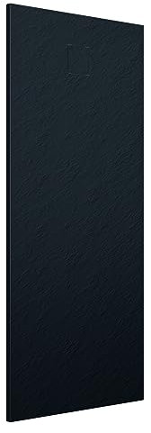 Piatto Doccia 80x170 cm Nero Effetto Pietra Rettangolare in SMC Riducibile Samos