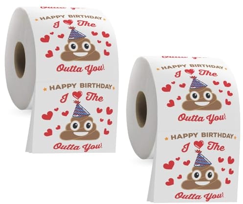 TECKI 2 Rouleaux de Papier Toilette Motif Caca -cadeau D'anniversaire pour Homme et Femme,intéressant Créatif Décoration de Salle de Bain