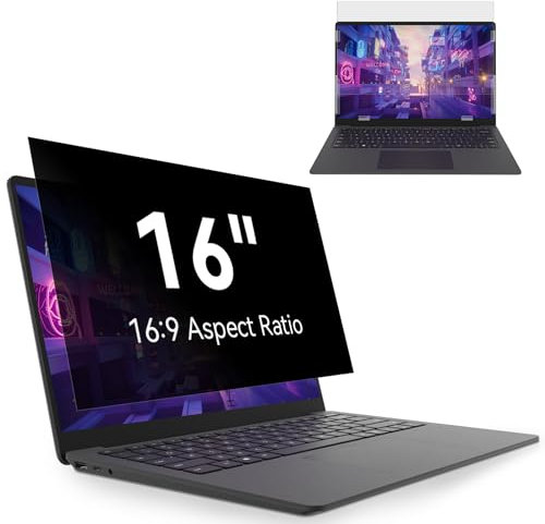 Laptop Privacy Screen 16&16.1 Inch 16:9 for Hp/Dell/Acer/Lenovo/ThinkPad/Samsung/Asus/Sony