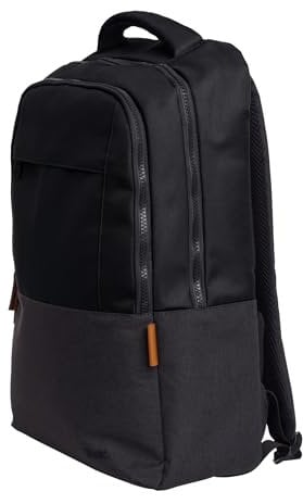 Trust Lisboa Sac à Dos Homme pour Ordinateur Portable 16 Pouces, Sac a Dos Voyage 23 Litres avec Sangle pour Chariot, Plastique Recyclé, Backpack PC Femme Collège Loisir Affaire Travail - Noir