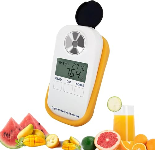 COYEUX Tragbares digitales LED-Refraktometer, 0~90% Brix-Messgerät, für Zuckergehaltstest, Milchkuh-Kolostrum-Konzentrationsmessgerät, Proteingehalt-Testgerät