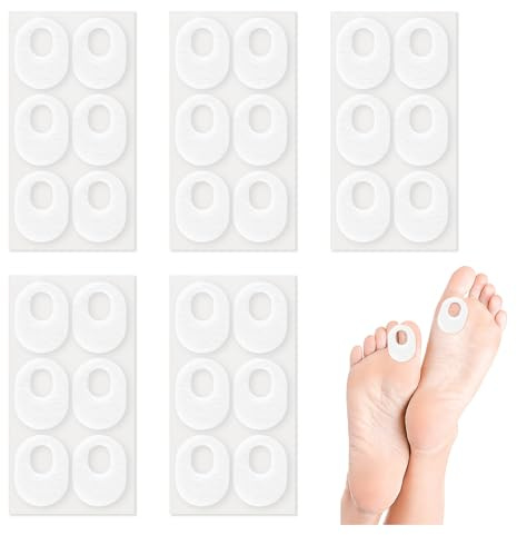 30 Stück Hornhaut Schutz Pads für die Fußsohle, Weiche Filz Hühneraugen Pads in Ovaler Form, Selbstklebende Hühneraugenringe für Männer Frauen, Zur Linderung von Hühneraugen, Blasen, Fersenschmerzen