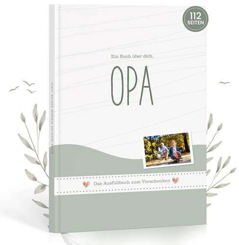 Opa Geschenk | Opa was kannst du erzählen | Opa Buch zum Ausfüllen | Geschenk für Opa/werdender Opa zu Weihnachten, Geburtstag, Vatertag von Enkel, Erinnerungsbuch für Opa erzähl mir deine Geschichte