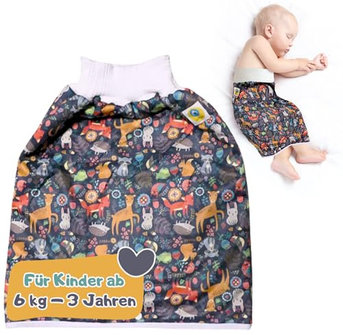 Lumina Windelrock Forrest Night – Stilvoller Auslaufschutz für Babys & Kinder ab 6 kg bis 3 Jahren – Trainingshose & Überhose in der Nacht – Saugfähige Windelhose atmungsaktiv & waschbar, Größe 1