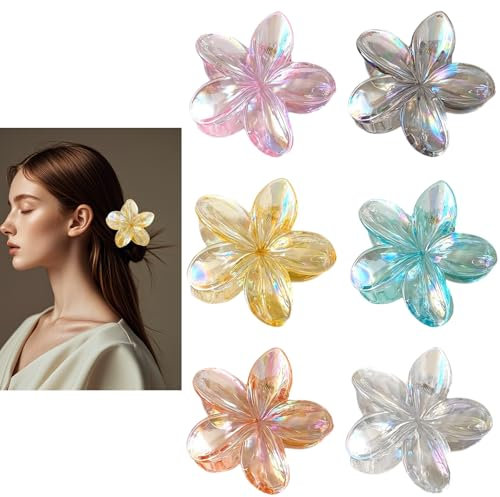 BDHYYM 6 Piezas Flor Pinzas Pelo Mujer,Pinzas Para el Pelo de Flores,Pinza Pelo Flor Hawaianas,Pinzas Pelo niña,Pinza Pelo Mujer,Pinzas de Pelo,Pinzas Pelo Flor Hair Clip,Pinza Flor Pelo pour Femme