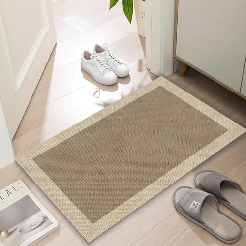 LYGLIGH Ultra Thin Door Mat Indoor Entrance, 1/10 in Thin Door Mats for Inside Entry, Non-Slip Rubber Backing Washable Doormat, Fade Resistant, Low Profile Dirt Trapper, 33'' X 24''