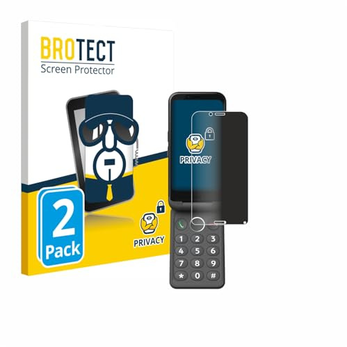 BROTECT Blickschutzfolie für Doro Aurora A20 | 2 Stück Anti-Spy Displayschutz Made in Germany Seniorenhandys Privacy Screen Protector Blaulichtfilter Klare Folie