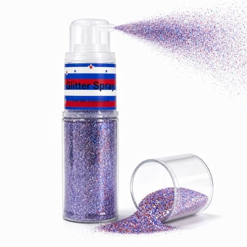 Spray glitterato viola, 15 g, glitter per viso, corpo e capelli