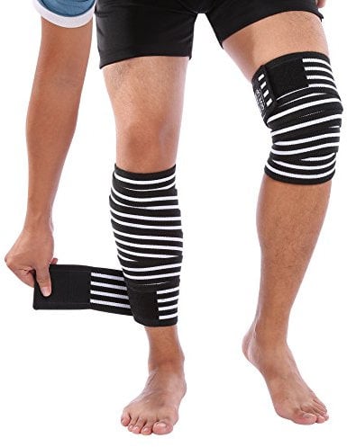 1 Paio Impacchi per le Ginocchia, Forte Supporto Fascie Ginocchia Fascia Palestra Elastica Fasce Squat Impacchi per le Ginocchia Powerlifting Tutore Ginocchio Body Building