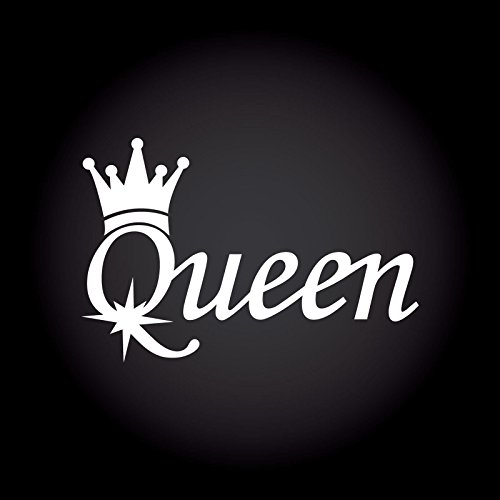 myrockshirt Queen mit Krone Aufkleber Autoaufkleber Sticker Auto`+ Bonus Testaufkleber Estrellina-Glückstern ®, gedruckte Montageanleitung, waschanlagenfest,