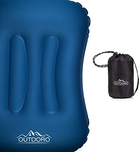 Outdoro aufblasbares Kissen - Ultra-leichtes Kopfkissen für Strand, Reise, Camping, Outdoor