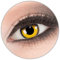 Farbige gelb 'Lunatic Sun' Kontaktlinsen von 'Evil Lens' zu Fasching Karneval Halloween 1 Paar gelbe Crazy Fun Kontaktlinsen mit Kombilösung (60ml) + Behälter in Topqualität ohne Stärke