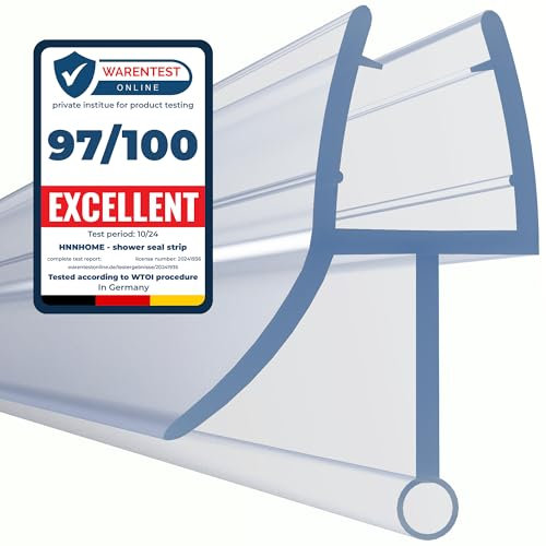 HNNHOME Rubber Plastic Bath Shower Screen Seal Strip for 4mm Glass Door Curved Straight 5-10mm Gap